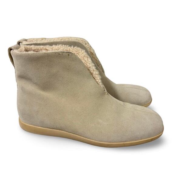 EVERLANE Suede Shearling Lined Ankle Boots Slip-On Winter Women's Size 8 - Picture 1 of 7
